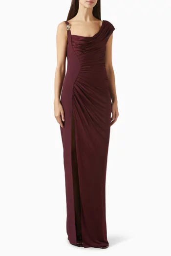 فستان سهرة بدرابيه ونقشة شعار ميدوسا 95'