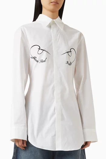 Logo-print Shirt in Cotton Poplin