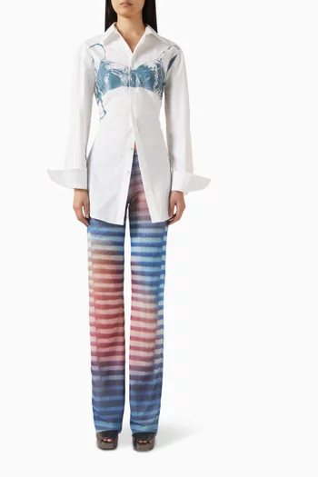 Bra-print Shirt in Cotton Blend