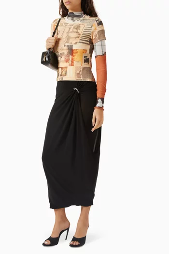 Journal-print T-shirt in Ribbed-cotton