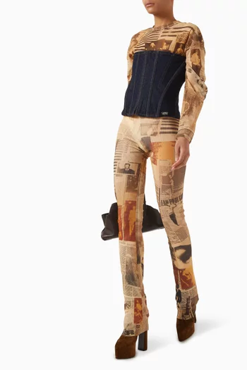 Printed Pants in Mesh