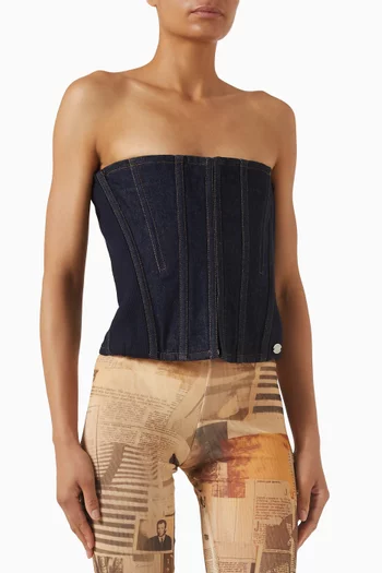 بلوزة بتصميم مشد دينم