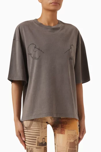 Embroidered Oversized T-shirt in Organic-cotton
