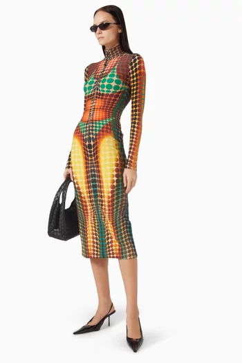 Re-edition Dots Midi Dress in Tulle