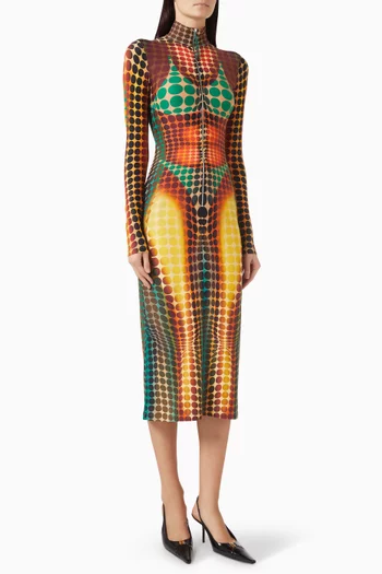 Re-edition Dots Midi Dress in Tulle