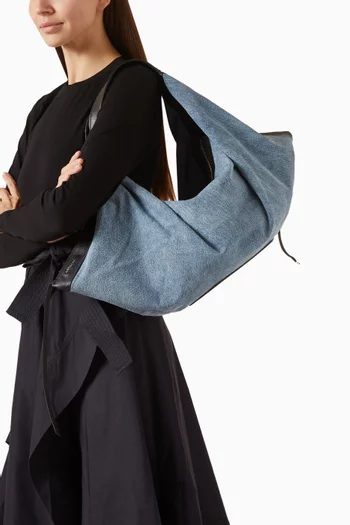 Medium Luna Shoulder Bag in Denim