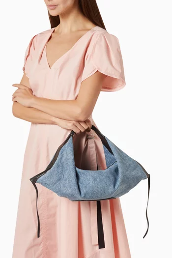 Small Luna Shoulder Bag in Denim