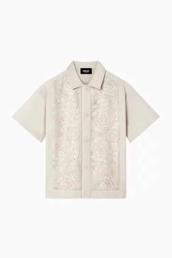 قميص بنقش باروكي بحياكة ميلانو مزيج فيسكوز