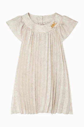 Barocco Pleated Dress in Twill
