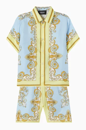 قميص بنقشة باروكية حرير