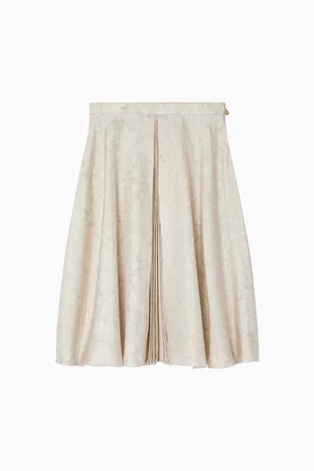 Barocco Pleated Skirt in Twill