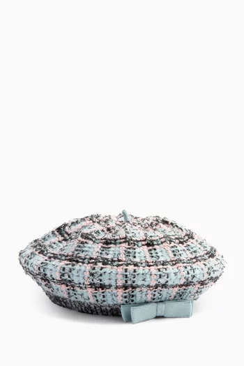 Textured Stripe Knit Beret