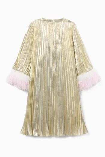 فستان شيفون لامع مزين بريش