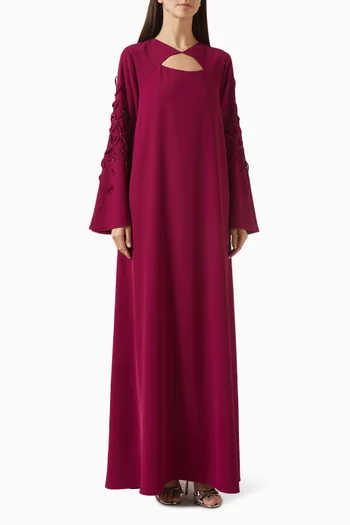 Floral-applique Kaftan