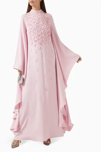 Floral-appliqué Kaftan