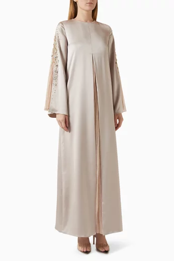 Embellished Kaftan in Satin