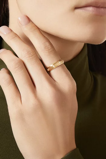 خاتم بوزيشن مرصع بالماس ذهب وردي عيار 18