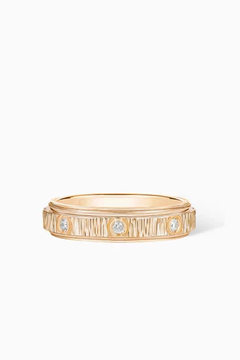 خاتم بوزيشن مرصع بالماس ذهب وردي عيار 18