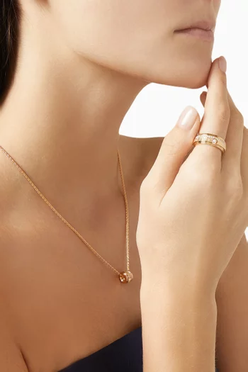 خاتم بوزيشن مرصع بالماس ذهب وردي عيار 18