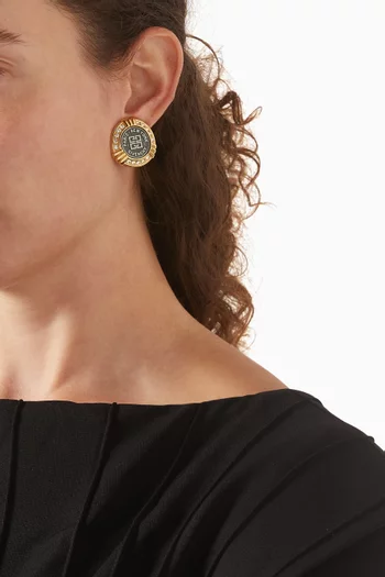 1980s Logo Clip-on Earrings