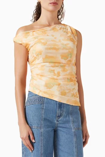 Clair One-shoulder Top in Mesh