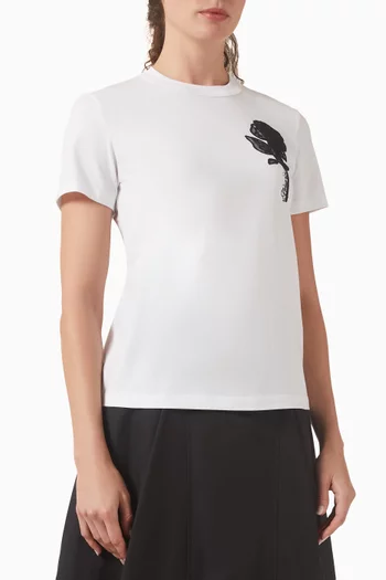 Embroidered T-shirt in Cotton