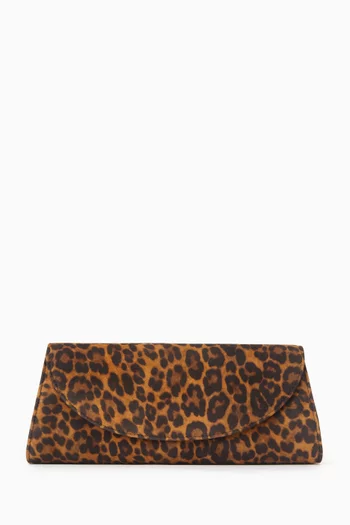 Opera Clutch in Leopard-printed Suede