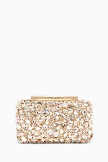 Crystal Embroidery T-Bar Box Clutch