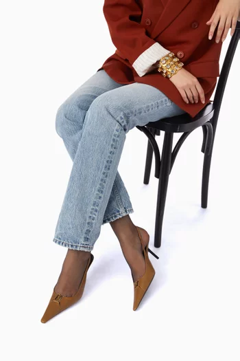 Babylone Breteuil Slingback Pumps in Smooth Leather