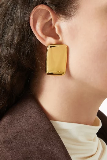 Cait Reflective Earrings in 24kt Gold-plated Brass