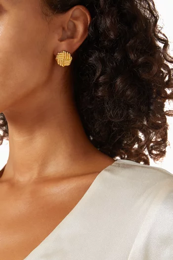 Elle Stud Earrings in 24kt Gold-plated Brass