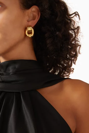 Nara Textured Knot Earrings in 24kt Gold-plated Brass