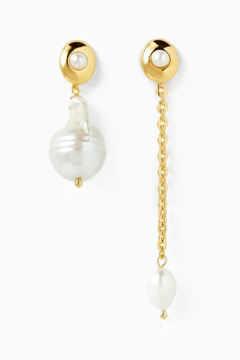 Daphne Pearl Earrings in 18kt Gold-plated Sterling Silver