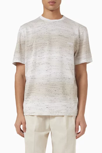 Jacquard Greek T-shirt in Cotton
