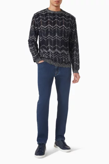 Chevron Pullover Sweater in Cotton