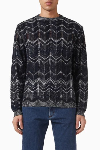 Chevron Pullover Sweater in Cotton