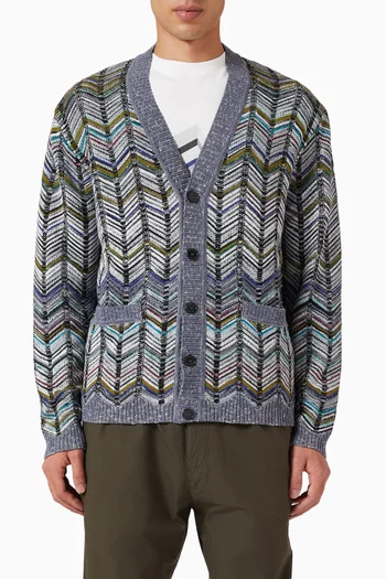 Chevron Cardigan in Cotton-blend