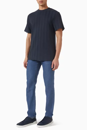 Tone-on-tone Zigzag T-shirt in Cotton-blend