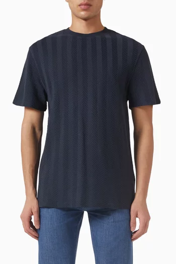Tone-on-tone Zigzag T-shirt in Cotton-blend
