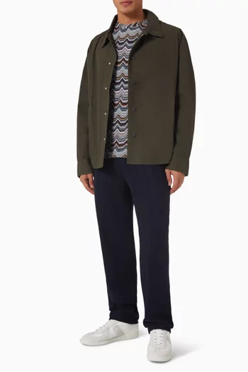 Zigzag Collar Overshirt in Cotton Canvas