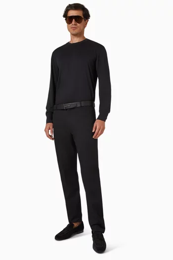 تي شيرت بفتحة رقبة مستديرة قطن ولايوسيل