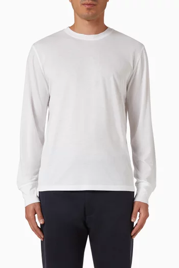 تي شيرت بفتحة رقبة مستديرة قطن ولايوسيل