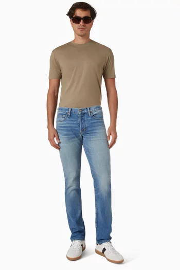 تي شيرت بفتحة رقبة مستديرة قطن ولايوسيل