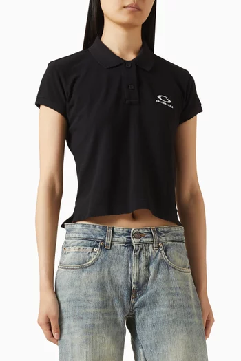 تي شيرت بولو بشعار الماركة بتصميم رياضي قطن بيكيه