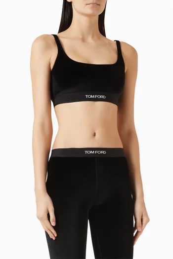 Signature Logo Bralette in Velvet