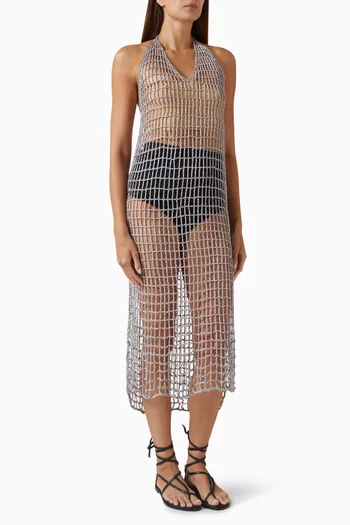 Bia Crochet Dress in Satin Viscose