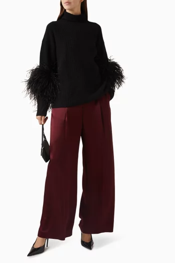 Feather-trim Sweater in Cashmere Blend