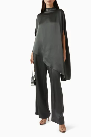 Asymmetric Cape Top in Satin