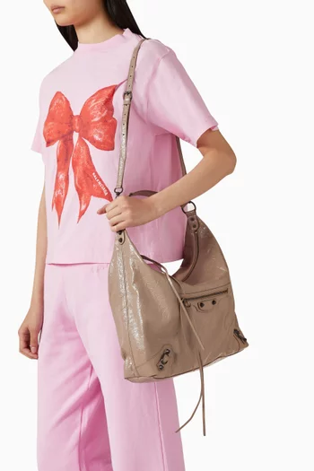 Medium Le City Hobo Bag in Arena Lambskin