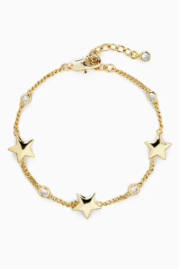 Star Mini Chain Bracelet in 18kt Gold-plated Metal